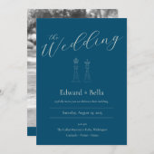 Elegante Minimalistische Königin für Hochzeiten Einladung (Vorne/Hinten)