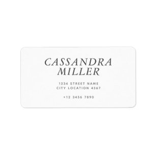 Elegante minimalistische Kursiv-Typografie-Adresse Adressaufkleber