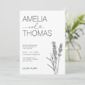 Elegante Minimalistische Lavender Calligraphy Wedd Einladung (Stehend Vorderseite)