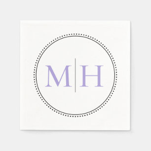 Elegante Minimalistische Lavender Monogram Wedding Serviette