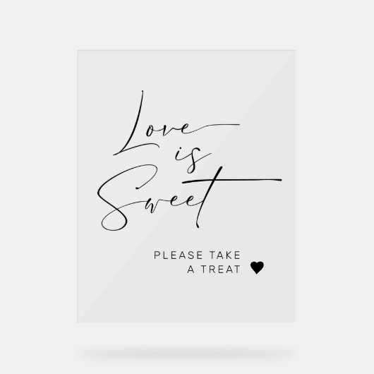 Elegante Minimalistische Liebe ist süße Gastgesche Acrylschild (Vorderseite)