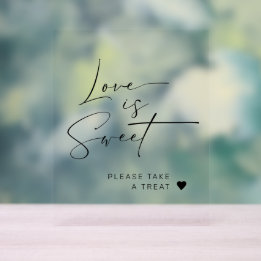 Elegante Minimalistische Liebe ist süße Gastgesche Acrylschild