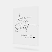 Elegante Minimalistische Liebe ist süße Gastgesche Acrylschild (Winkel)