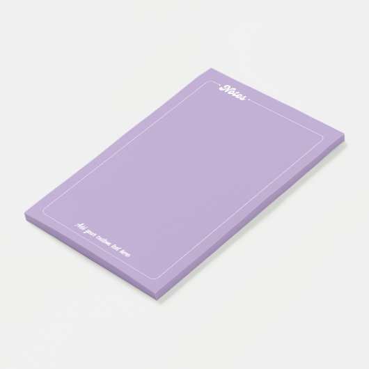 Elegante Minimalistische, Lila anpassbare Post-it Klebezettel (angewinkelt)