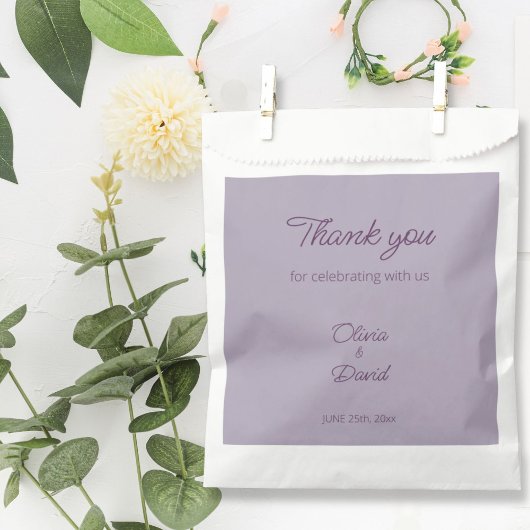 Elegante Minimalistische lila Hochzeit Geschenktütchen