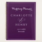 Elegante Minimalistische Lila Hochzeit Planer (Vorderseite)