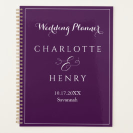 Elegante Minimalistische Lila Hochzeit Planer