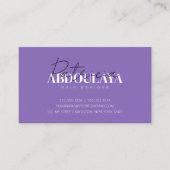 Elegante Minimalistische Lila Trendy Hair Braiding Visitenkarte (Vorderseite)