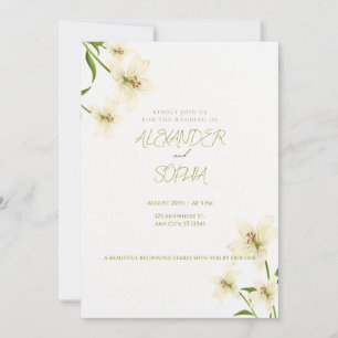 ELEGANTE MINIMALISTISCHE LILIEN-HOCHZEITSEINLADUNG EINLADUNG