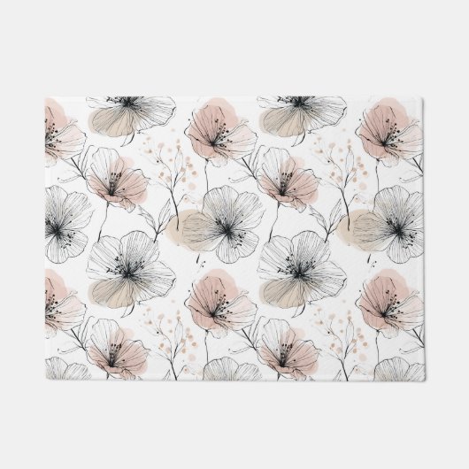 Elegante Minimalistische Linie Kunst, Dichtung und Fußmatte (Vorderseite)