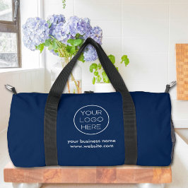 Elegante Minimalistische Logo-Navy Duffle Bag