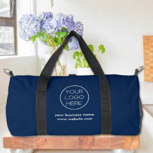 Elegante Minimalistische Logo-Navy Duffle Bag