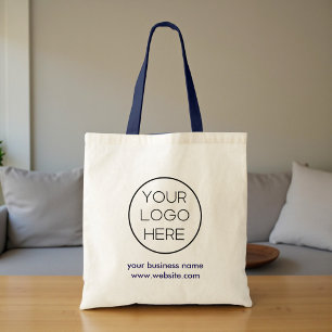 Elegante Minimalistische Logo-Navy Tragetasche