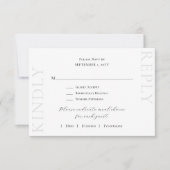 Elegante Minimalistische Luxushochzeit RSVP Karte (Vorderseite)