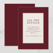 Elegante Minimalistische Marone Karte (Vorne/Hinten)