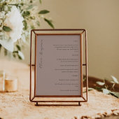 Elegante Minimalistische Mauve Script Custom Weddi Menükarte