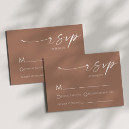 Elegante Minimalistische Mocha Mousse Wedding RSVP Karte