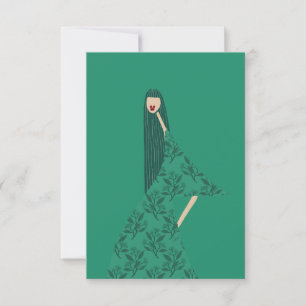 Elegante minimalistische Modeillustrationskunstkar Dankeskarte