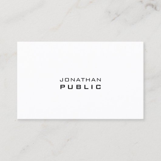 Elegante minimalistische moderne Berufliche Vorlag Visitenkarte (Vorderseite)