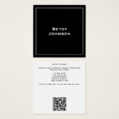 Elegante Minimalistische, moderne Black Business C (Vorne & Hinten)