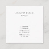 Elegante Minimalistische moderne Designvorlage Tre Quadratische Visitenkarte (Rückseite)