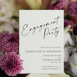 Elegante Minimalistische, moderne Engagement-Parte Einladung