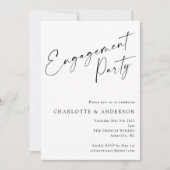 Elegante Minimalistische, moderne Engagement-Parte Einladung (Vorderseite)