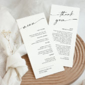 Elegante Minimalistische Moderne Hochzeit Danke Menükarte