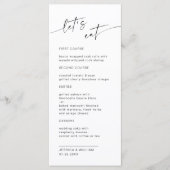 Elegante Minimalistische moderne Hochzeitsgetränke Menükarte (Vorderseite)