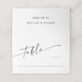 Elegante Minimalistische moderne Hochzeitstisch-Pl Platzkarte (Außenseite Aufgefaltet)