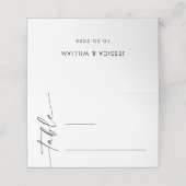 Elegante Minimalistische moderne Hochzeitstisch-Pl Platzkarte (Außenseite Aufgefaltet)
