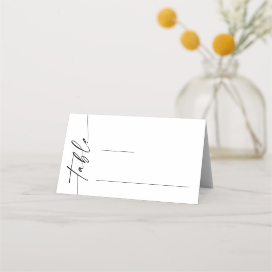 Elegante Minimalistische moderne Hochzeitstisch-Pl Platzkarte (Vorderseite)