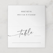 Elegante Minimalistische moderne Hochzeitstisch-Pl Platzkarte (Außenseite Aufgefaltet)