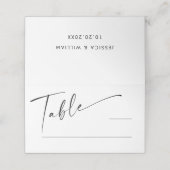 Elegante Minimalistische moderne Hochzeitstisch-Pl Platzkarte (Außenseite Aufgefaltet)