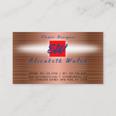 Elegante Minimalistische, moderne Kupfer-on-Gold-L Visitenkarte (Rückseite)