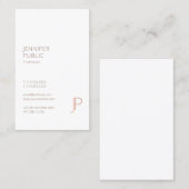 Elegante Minimalistische moderne mit Monogramm Visitenkarte (Vorne/Hinten)