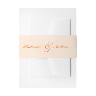 Elegante Minimalistische, moderne Peach Monogram W Einladungsbanderole