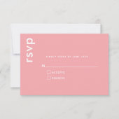 Elegante Minimalistische, moderne rosa Hochzeit RSVP Karte (Vorderseite)