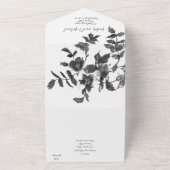 Elegante minimalistische moderne Schwarz-weiße Wil All In One Einladung (Außenbereich)