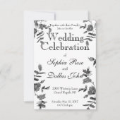 Elegante minimalistische moderne Schwarz-weiße Wil Einladung (Vorderseite)