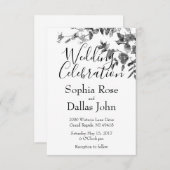 Elegante minimalistische moderne Schwarz-weiße Wil Einladung (Vorne/Hinten)