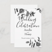 Elegante minimalistische moderne Schwarz-weiße Wil Save The Date (Vorne/Hinten)