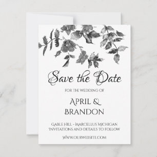 Elegante minimalistische moderne Schwarz-weiße Wil Save The Date