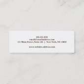 Elegante Minimalistische Moderne stilvolle Mini Mi Visitenkarte (Rückseite)