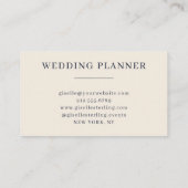 Elegante Minimalistische Monogram Navy Blue Cream Visitenkarte (Rückseite)