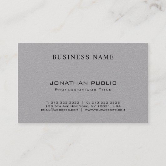 Elegante Minimalistische Monogram Schlicht Luxury Visitenkarte (Rückseite)