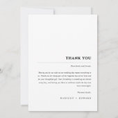 Elegante Minimalistische Monogram Wedding Dankesch Dankeskarte (Rückseite)