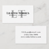 Elegante Minimalistische Monogramm-Clean Typografi Visitenkarte (Vorne/Hinten)