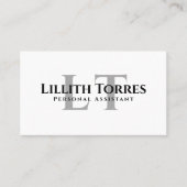 Elegante Minimalistische Monogramm-Clean Typografi Visitenkarte (Vorderseite)