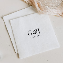 Elegante Minimalistische Monogramm-Initialen Hochz Serviette